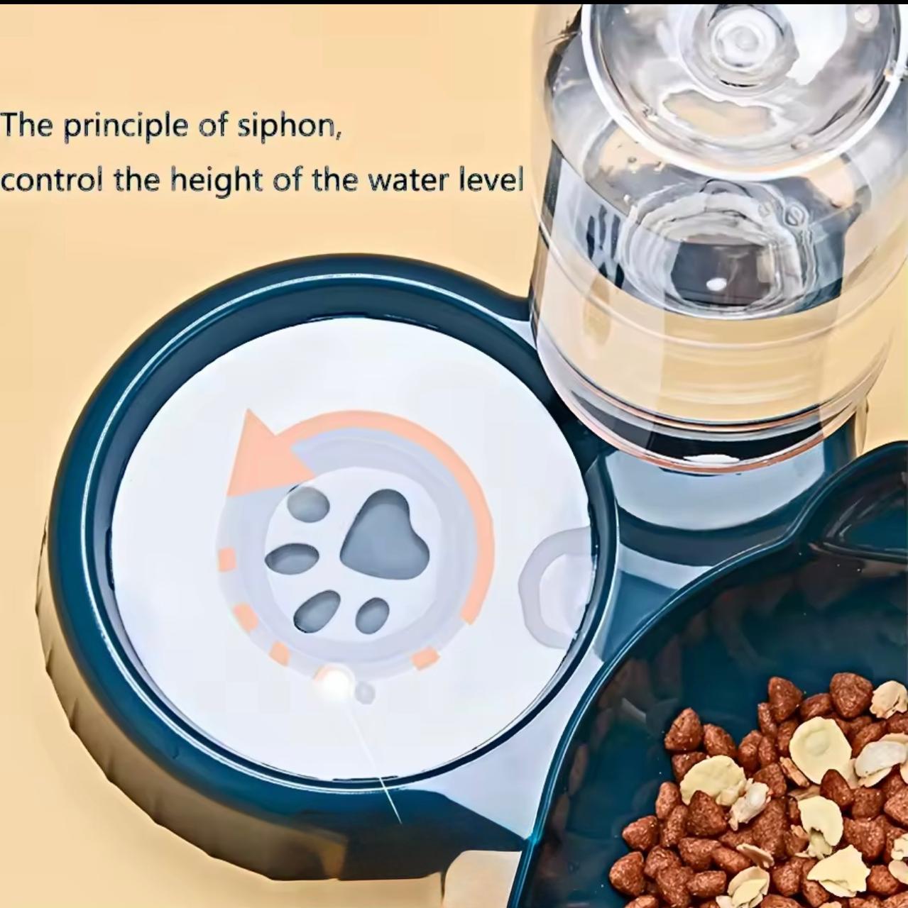 JP Snout MeowBar – 3-in-1 Feeding Station with Auto Water Dispenser for Cats