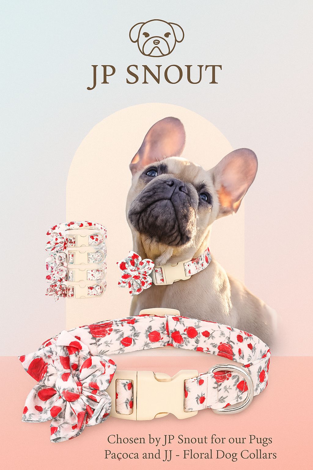 Floral Comfort Dog Collar – Adjustable with Bow & Spring for Small Dogs