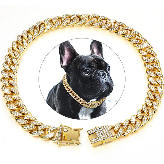 Luxury Diamond Cuban Chain Collar for Dogs and Cats