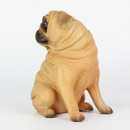Artificial Pug Dog Model Statue Realistic Pug Dog Model Statue Resin Home Or Garden Decoration For Home Office Decor Collectible