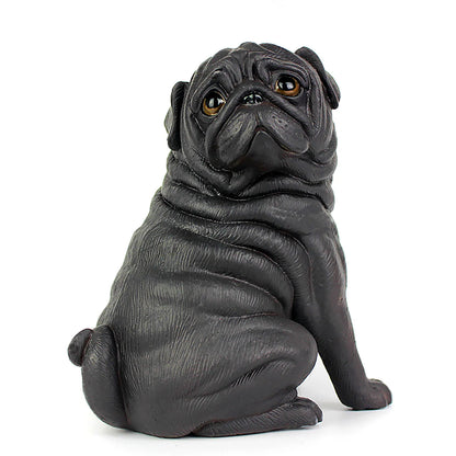 Artificial Pug Dog Model Statue Realistic Pug Dog Model Statue Resin Home Or Garden Decoration For Home Office Decor Collectible