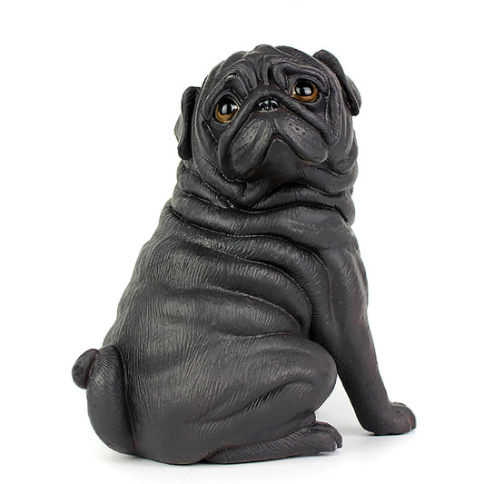 Artificial Pug Dog Model Statue Realistic Pug Dog Model Statue Resin Home Or Garden Decoration For Home Office Decor Collectible