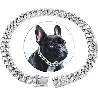 Luxury Diamond Cuban Chain Collar for Dogs and Cats