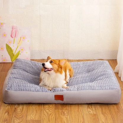 2024 New Dog Bed Large Striped Pet Sleeping Mat Striped Durable and Non Slip Cat Dog Nest All Seasons Universal Dog Nest